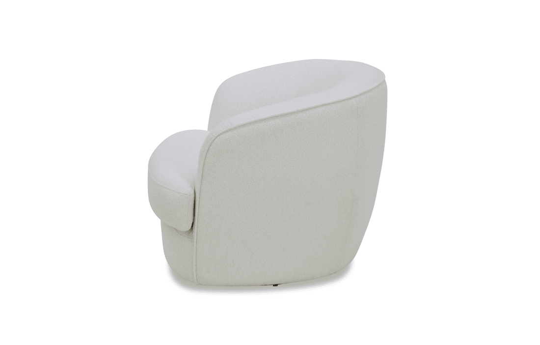 Kira Fabric Occasional Swivel Chair – Modern Curved Accent Chair