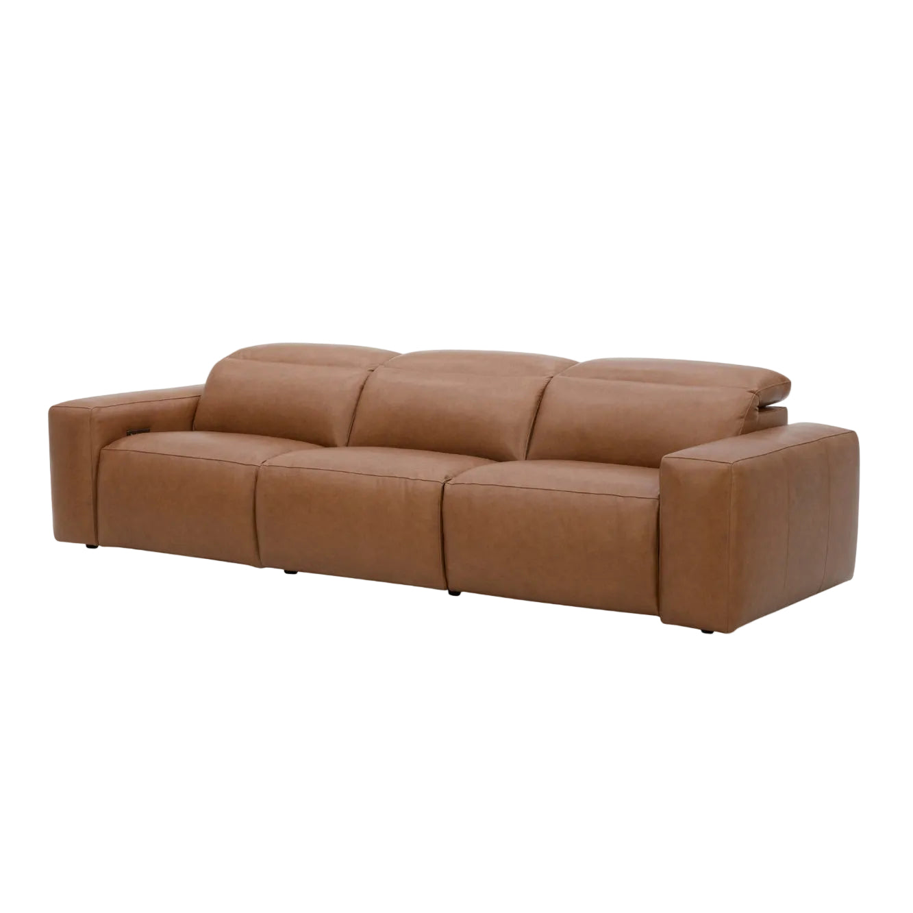 Elio 3 Seater Feather with Dual Leather Recliner