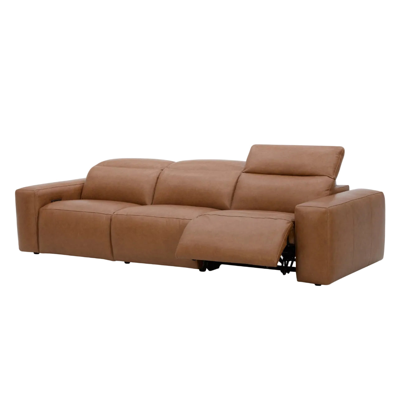 Elio 3 Seater Feather with Dual Leather Recliner