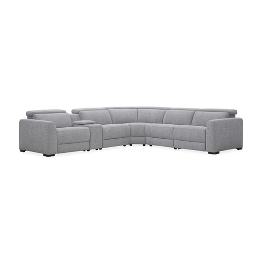 Galaxy Corner Electric Fabric Recliner - 6PCS in Light Grey Color