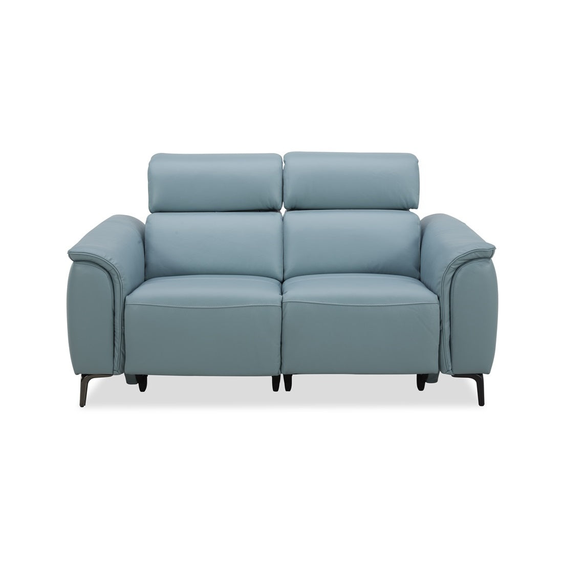 Kareena 2 Seater Leather Recliner Light Blue