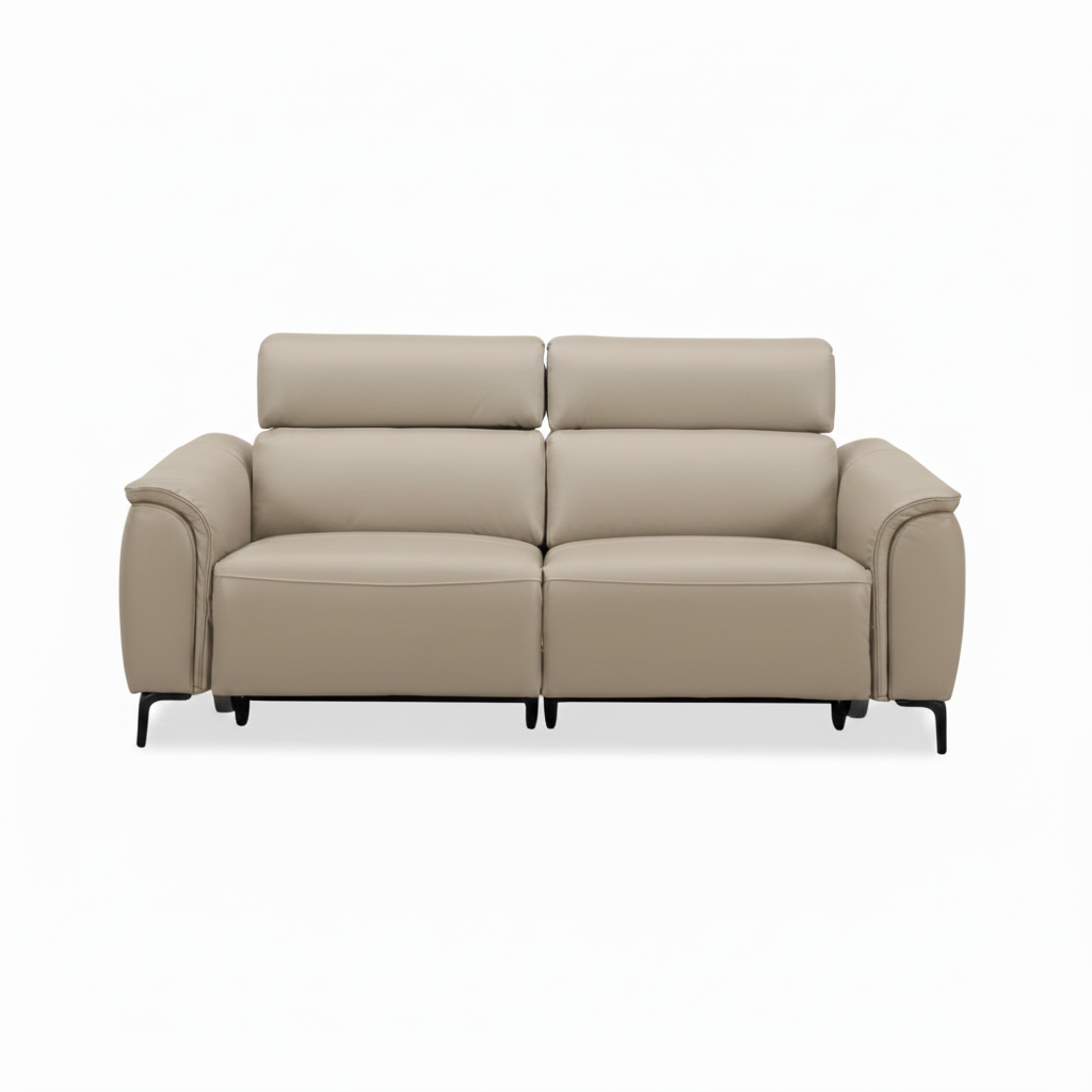 Kareena Creamy 3 Seater Electric Leather Recliner