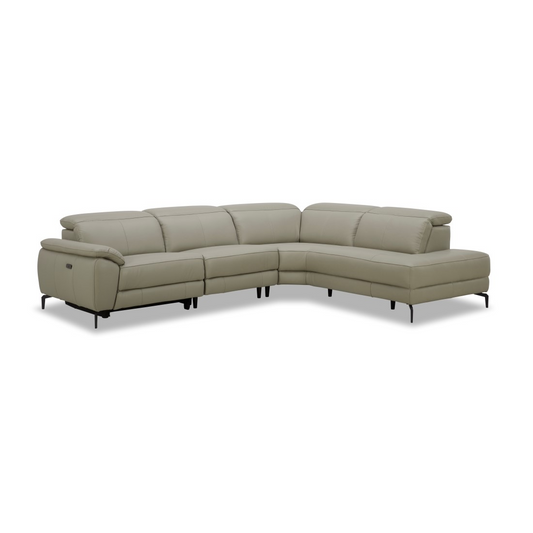 Lugo Leather RHF Terminal Chaise with Electrical Recliner