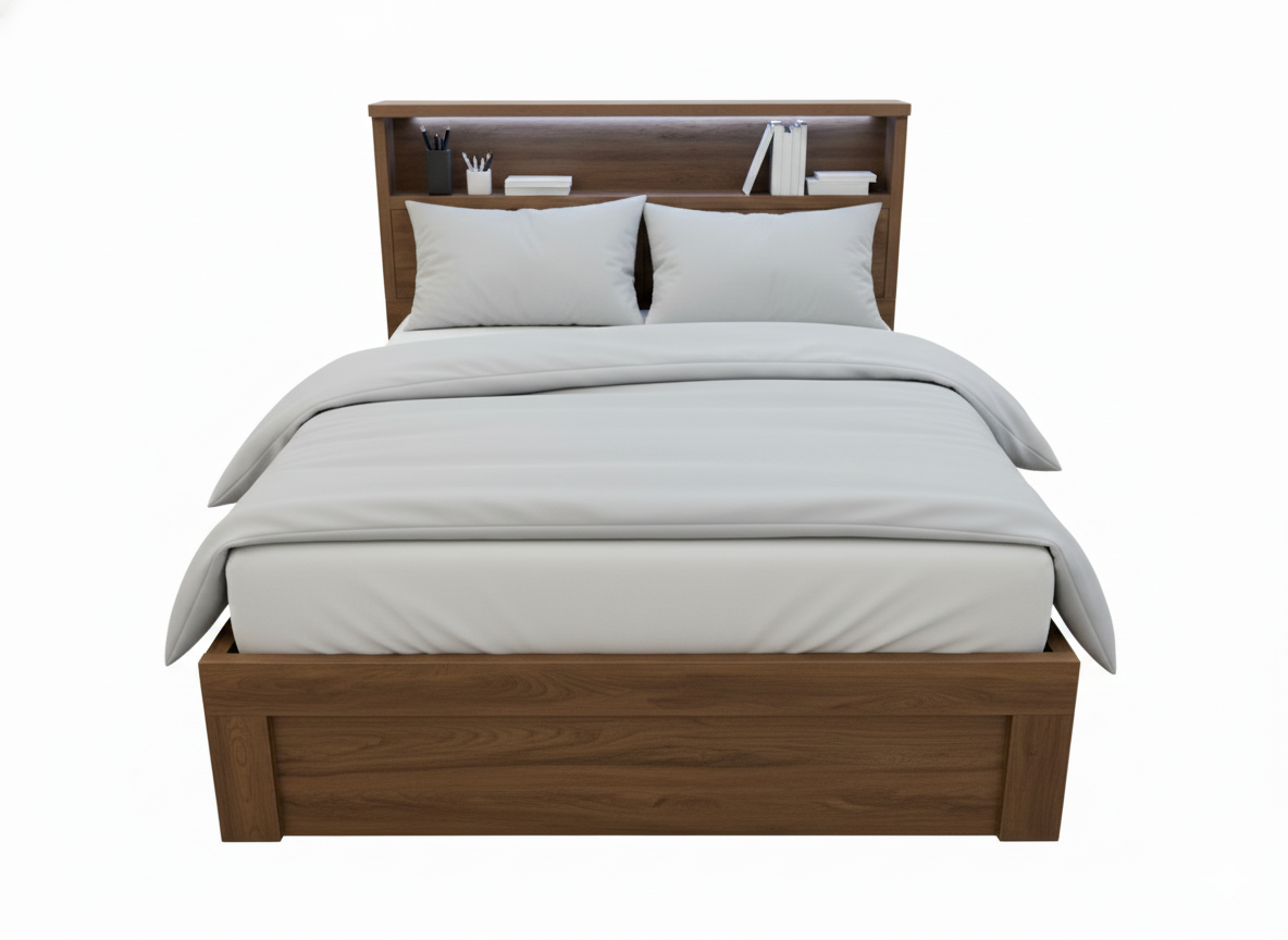 Luxembourg Teak Storage Lift Bed