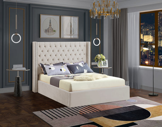Coco Gas Lift Cream Fabric Bed