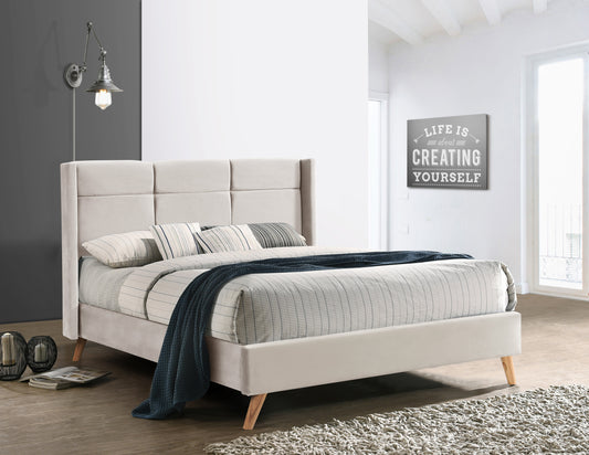 Elsa Cream Fabric Bed