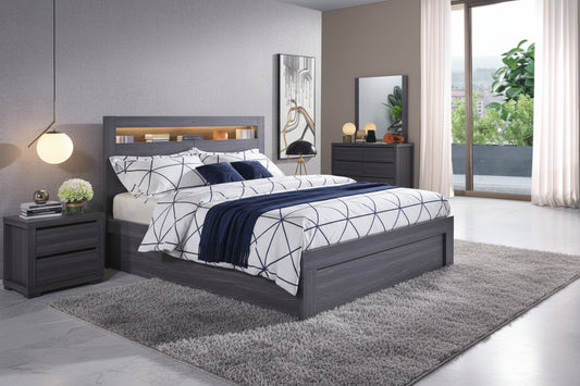 Austin Gas Lift Storage Bed in Walnut