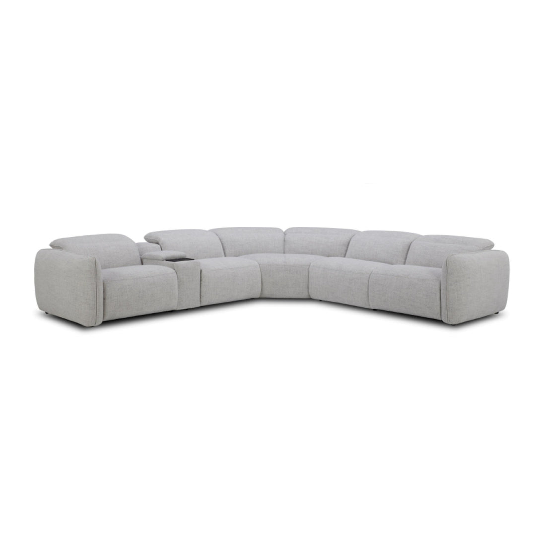 Napoleon Fabric Modular Corner Lounge With Recliners in Light Grey Color
