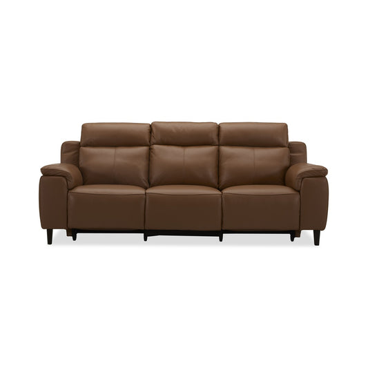 Opal 3 Seater Tan Leather Recliner