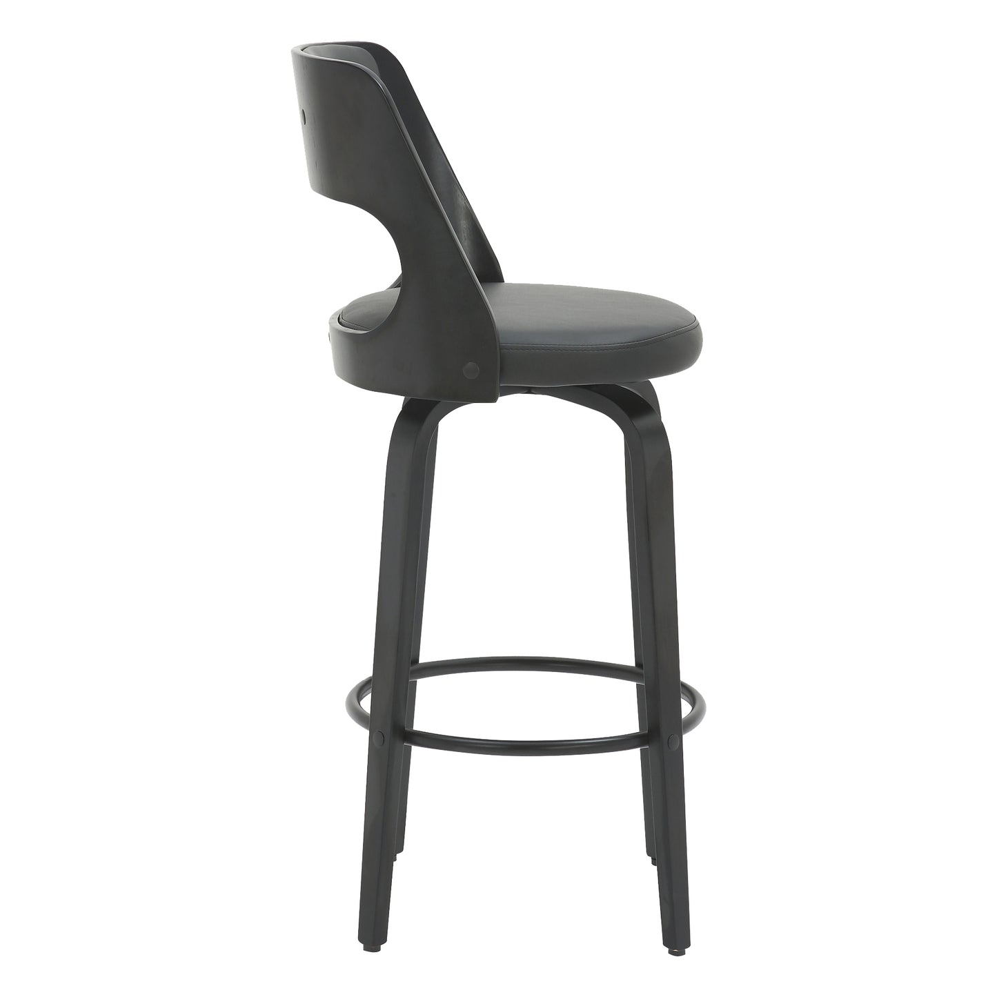Oslo Full Black Bar Stool in 72cm Heigh