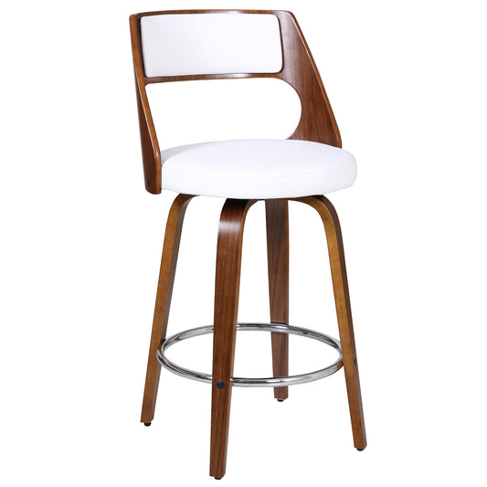Oslo Walnut and White Bar Stool 65cm