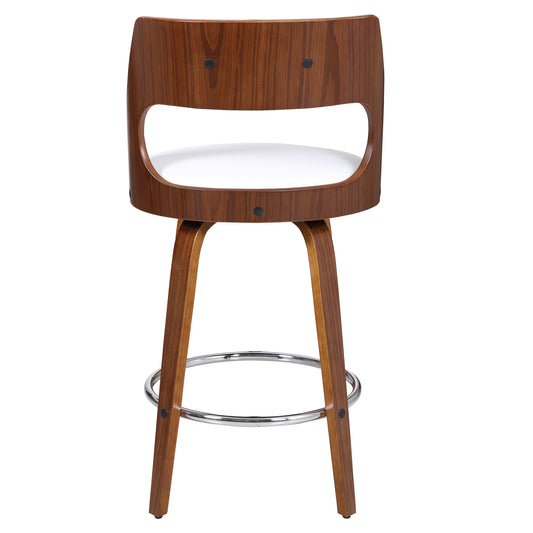 Oslo Walnut and White Bar Stool 65cm
