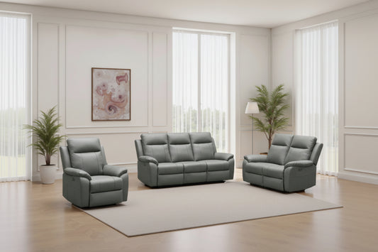 Osten Electric Triple Motor Leather Recliner Suite