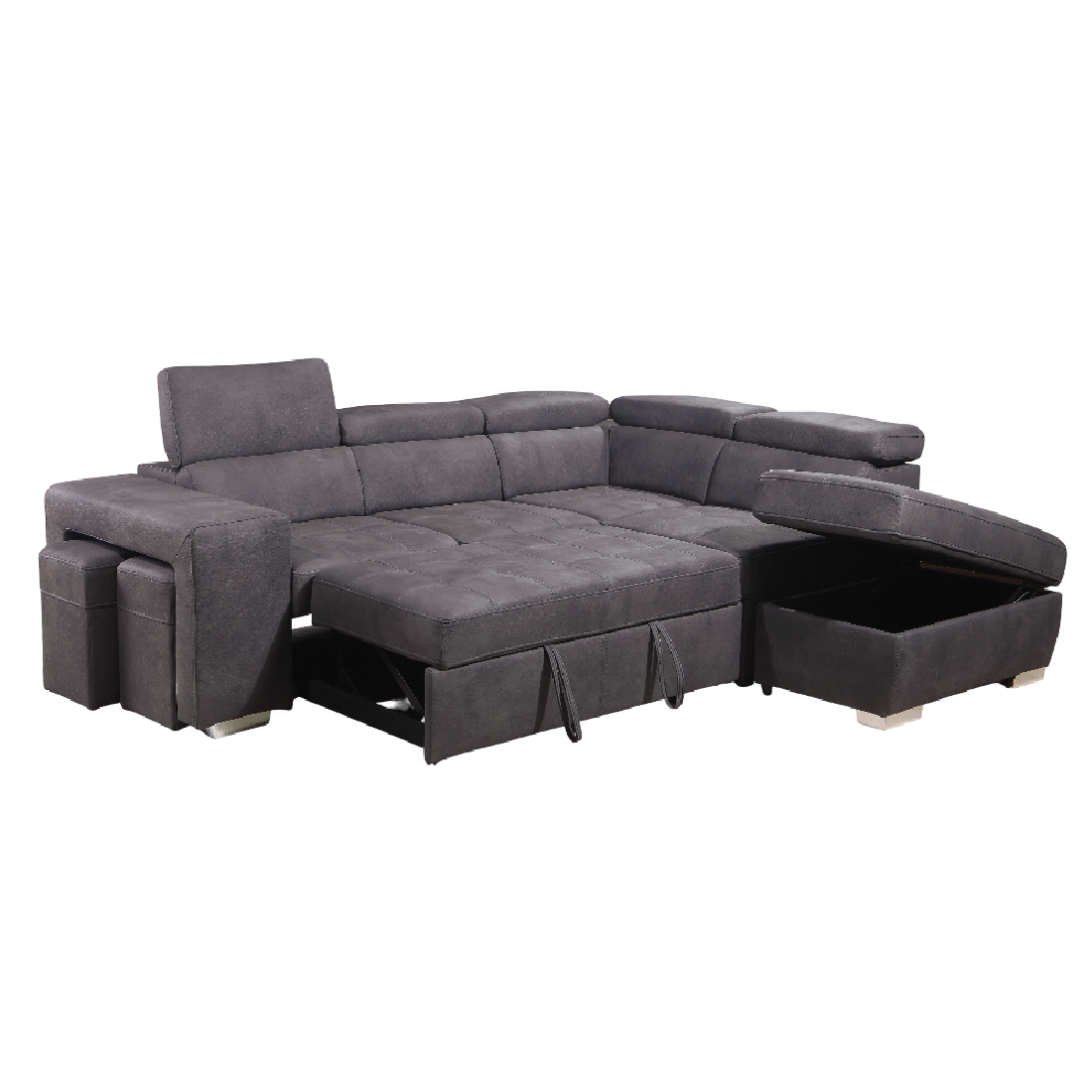 Positano Fabric Chaise Lounge With Sofa Bed