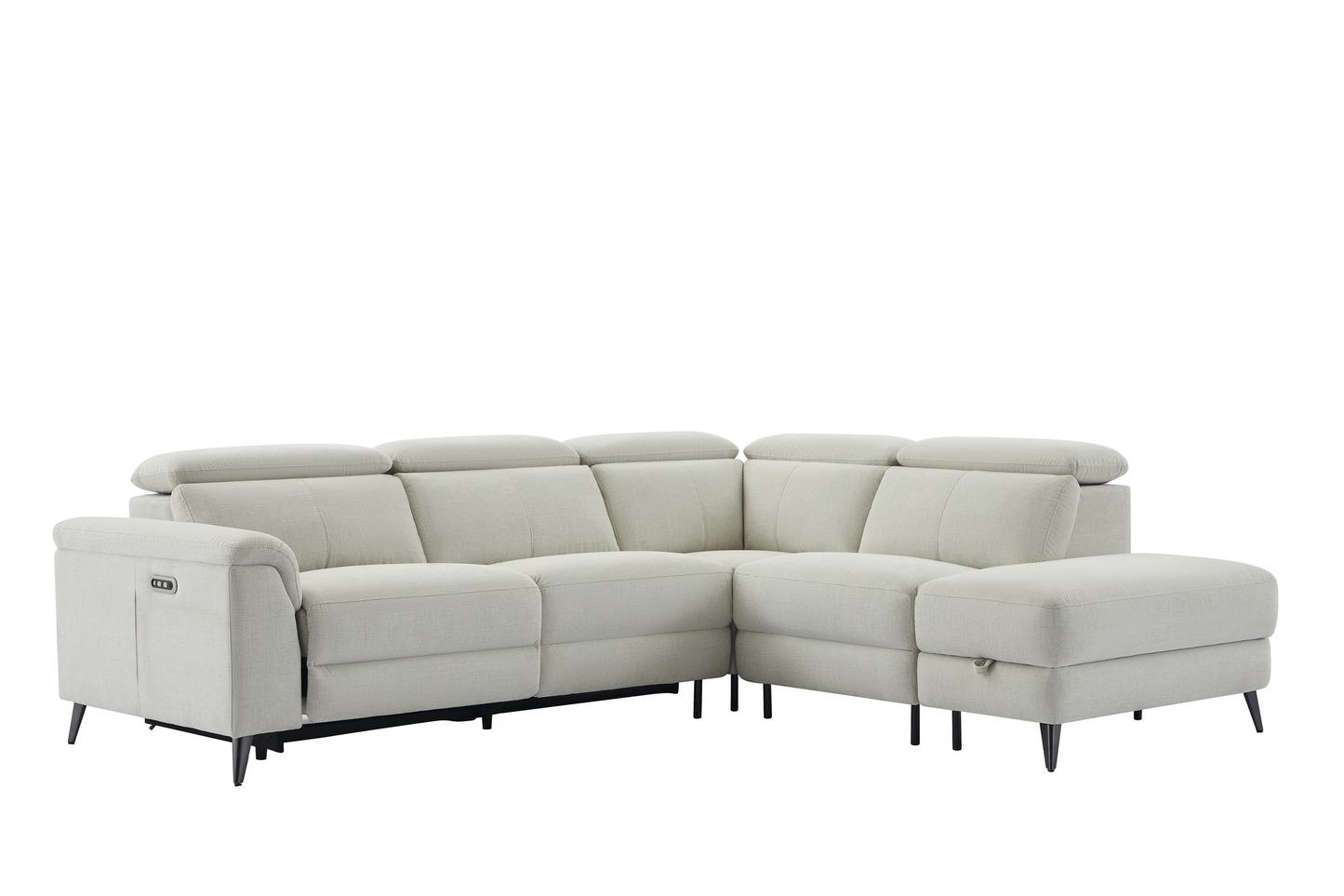 Ramsgate Fabric Recliner Chaise Lounge with Storage Ottoman