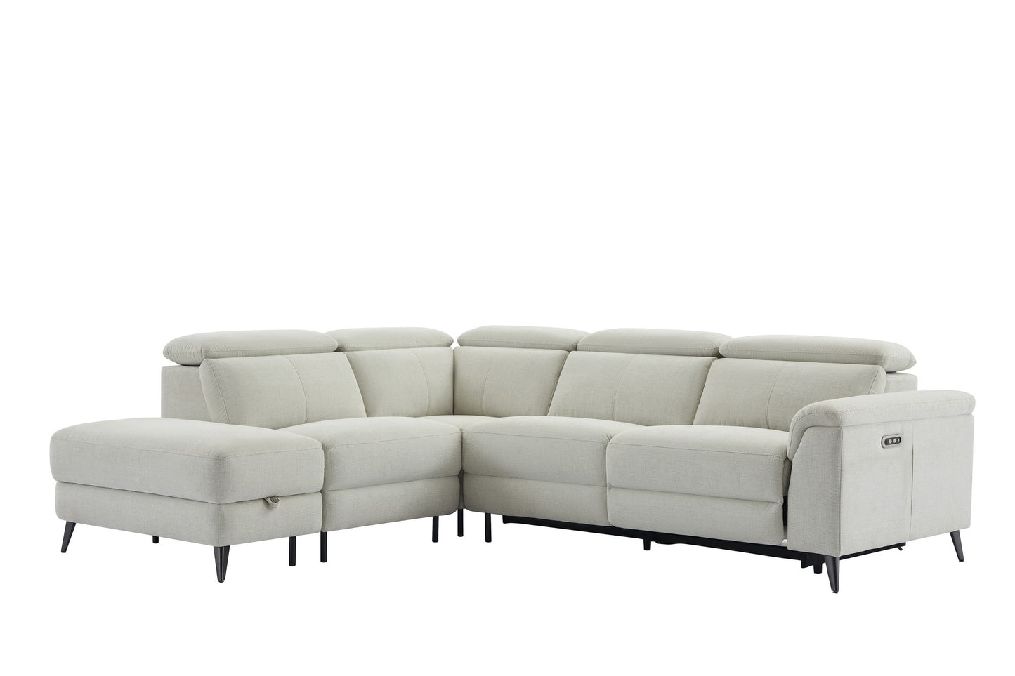 Ramsgate Fabric Recliner Chaise Lounge with Storage Ottoman