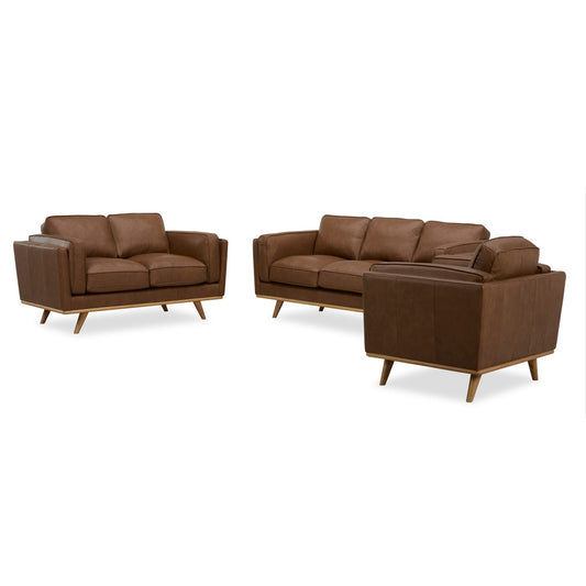 Reeves 3 Seater Tan Leather Sofa
