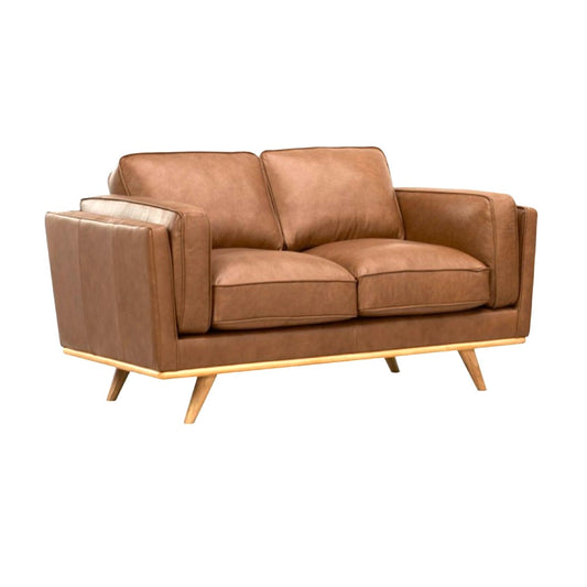 Reeves Tan Leather 2 Seater Leather Sofa