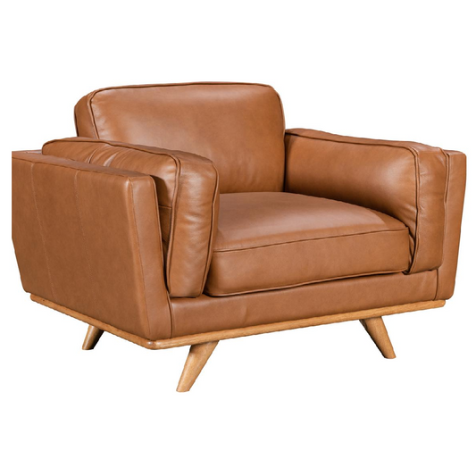 Reeves Tan Leather Single Seater Sofa