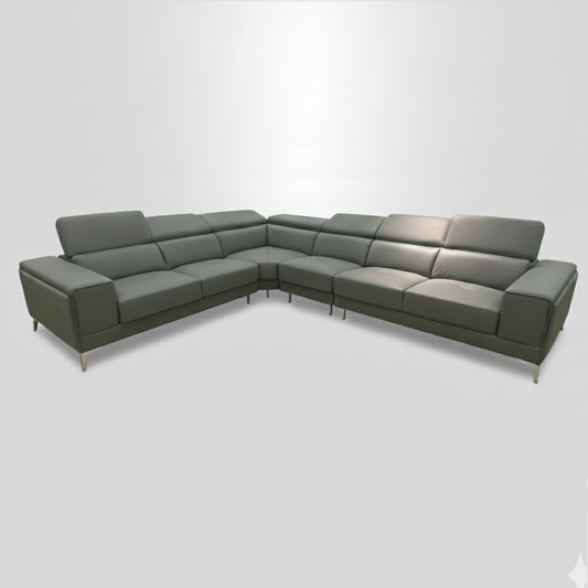 Salamander Corner Modular Dark Grey Leather Sofa
