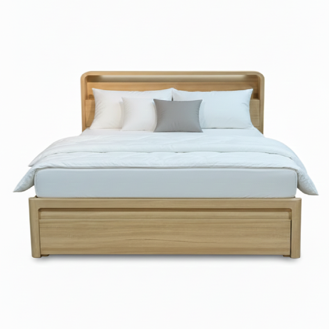 Trendy Oak Timber Storage Bed