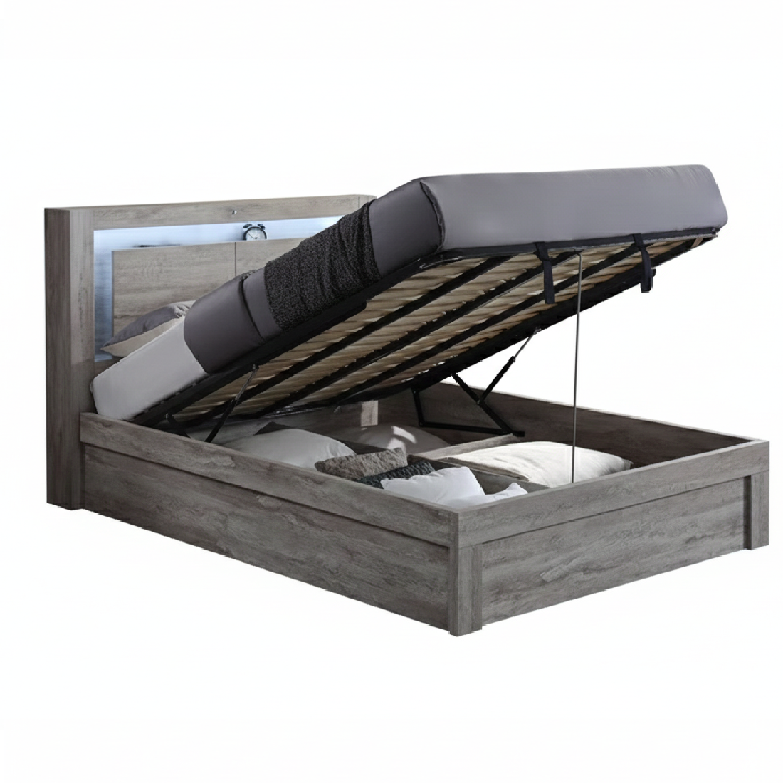 Victoria Washed Oak Lift Storage Bed