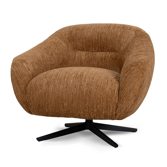 Vinnie Honey Gold Fabric Swivel Occasional Chair