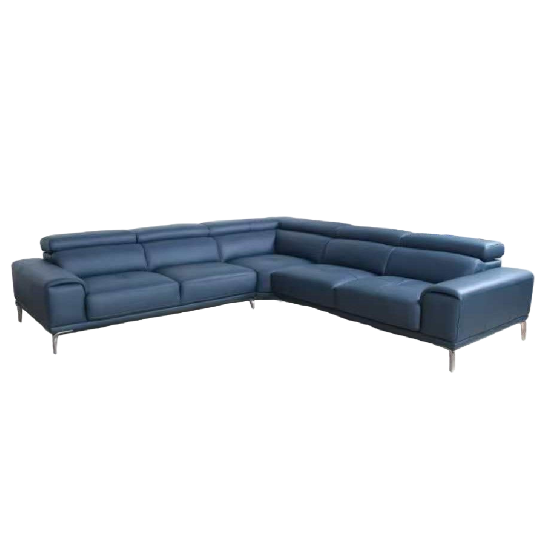 Violet Dark Blue Leather Corner Lounge