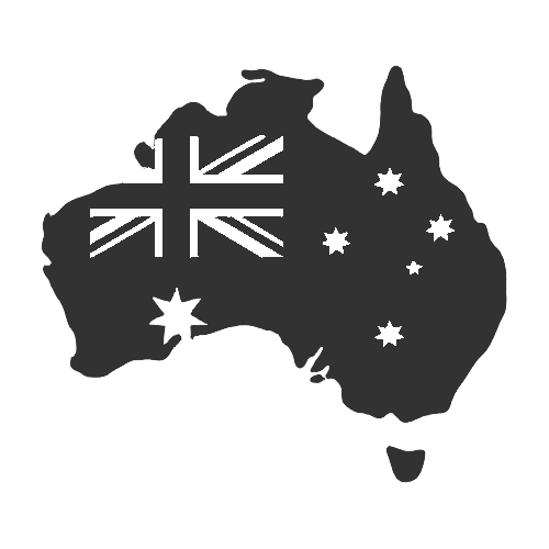 Map of Australia with the Australian flag superimposed