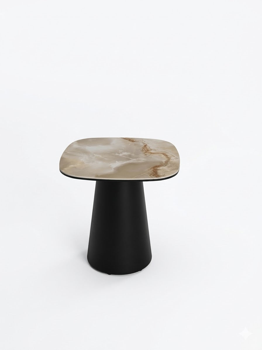 Riva Gloss Ceramic Glass top Lamp Table