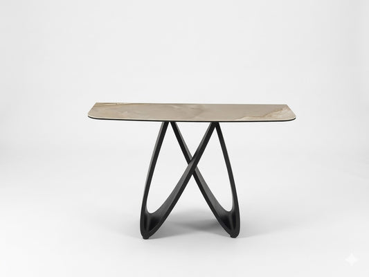 Riva Gloss Ceramic Glass top Hall Table