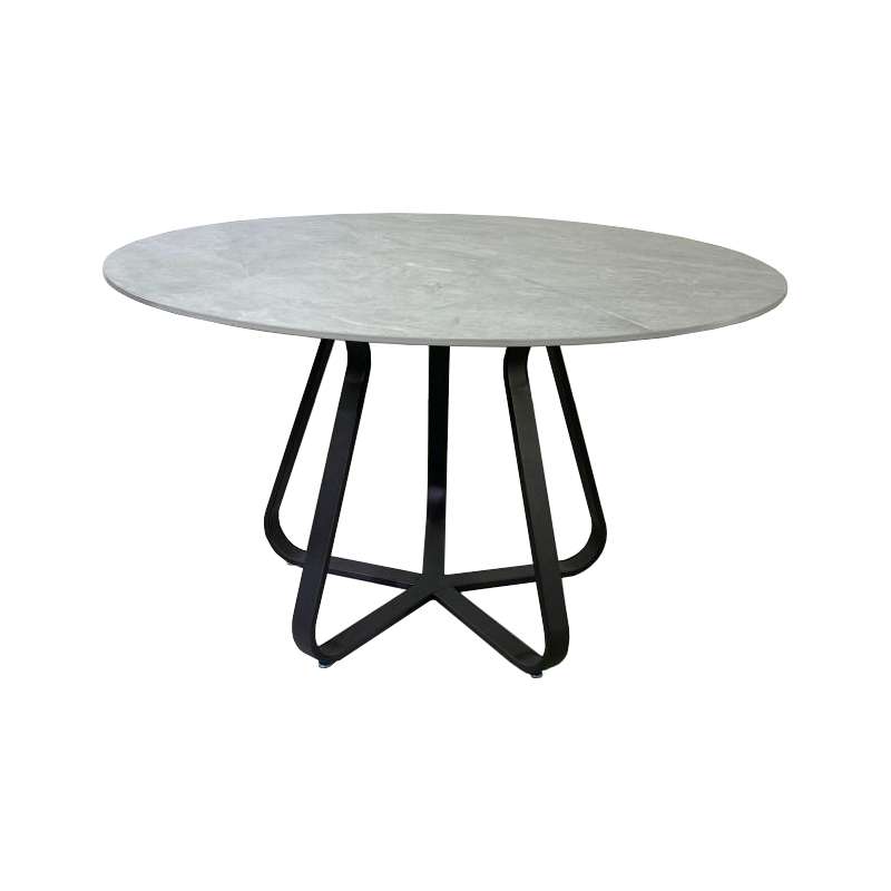 grey round pedestal table