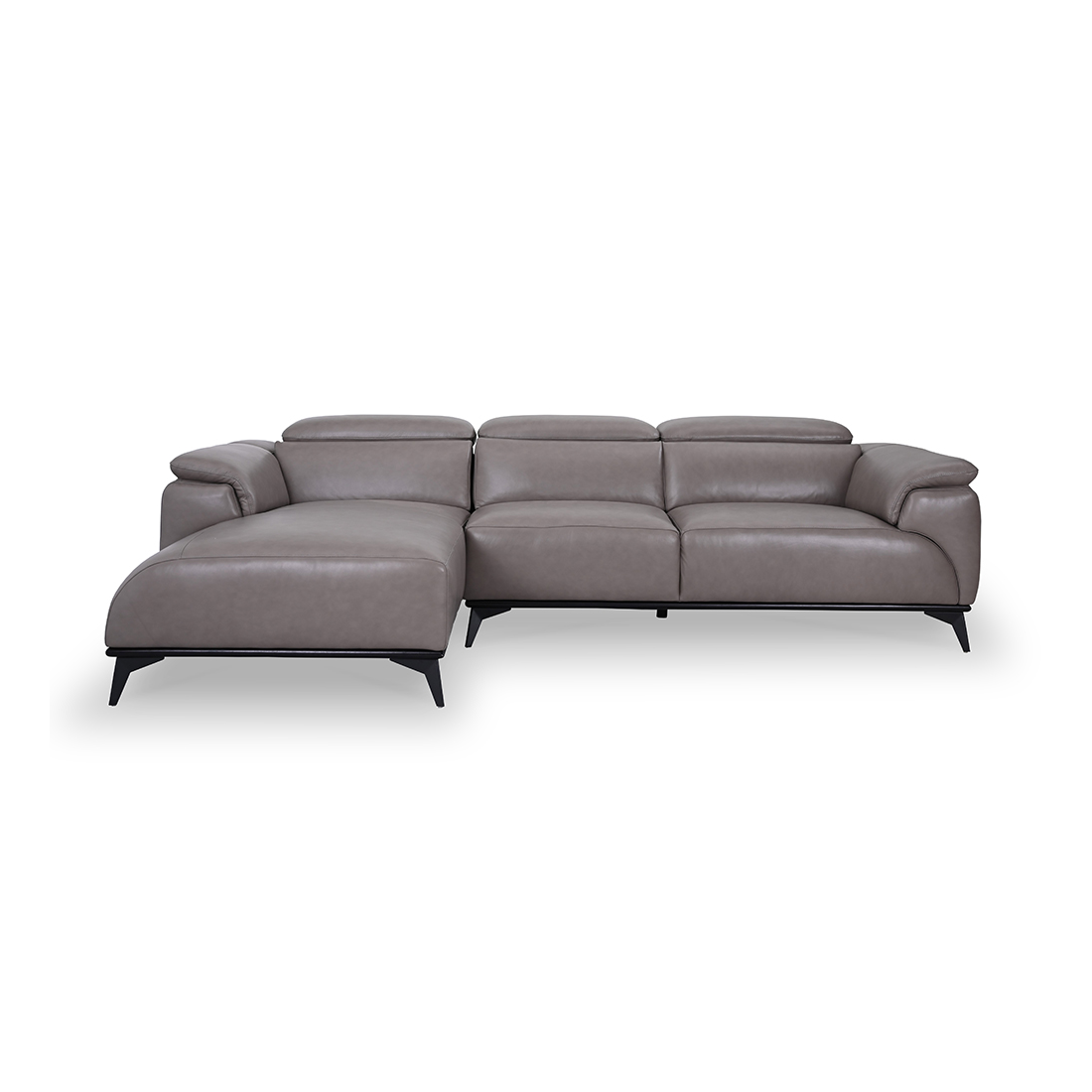 Mayfair Grey Leather Chaise Lounge