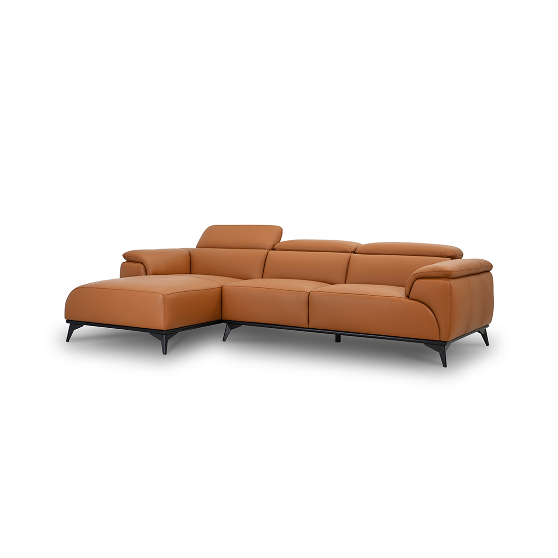 Mayfair Tan Leather Chaise Lounge