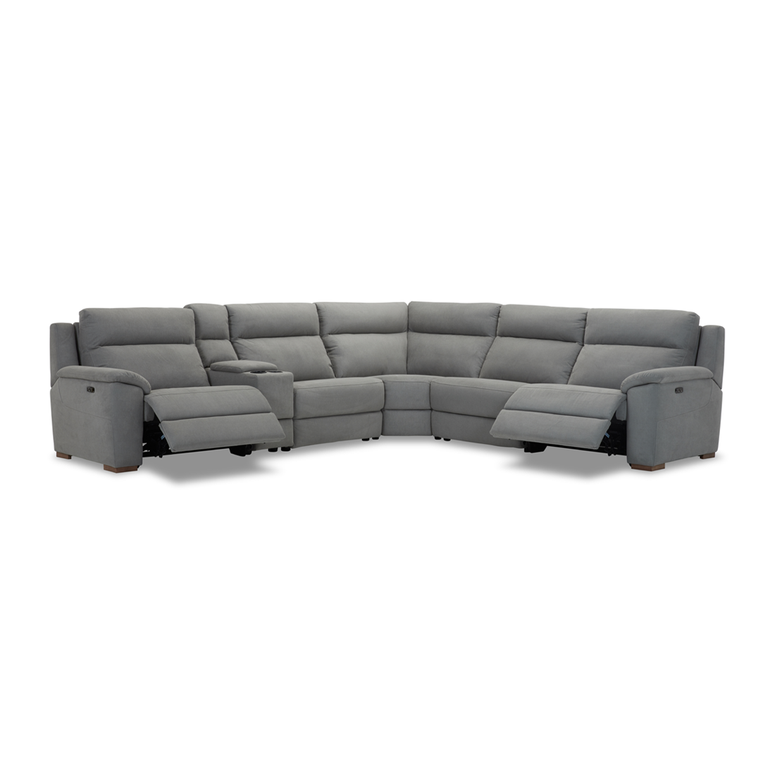 Vancouver Fabric Corner Modular Lounge With Electric Recliners